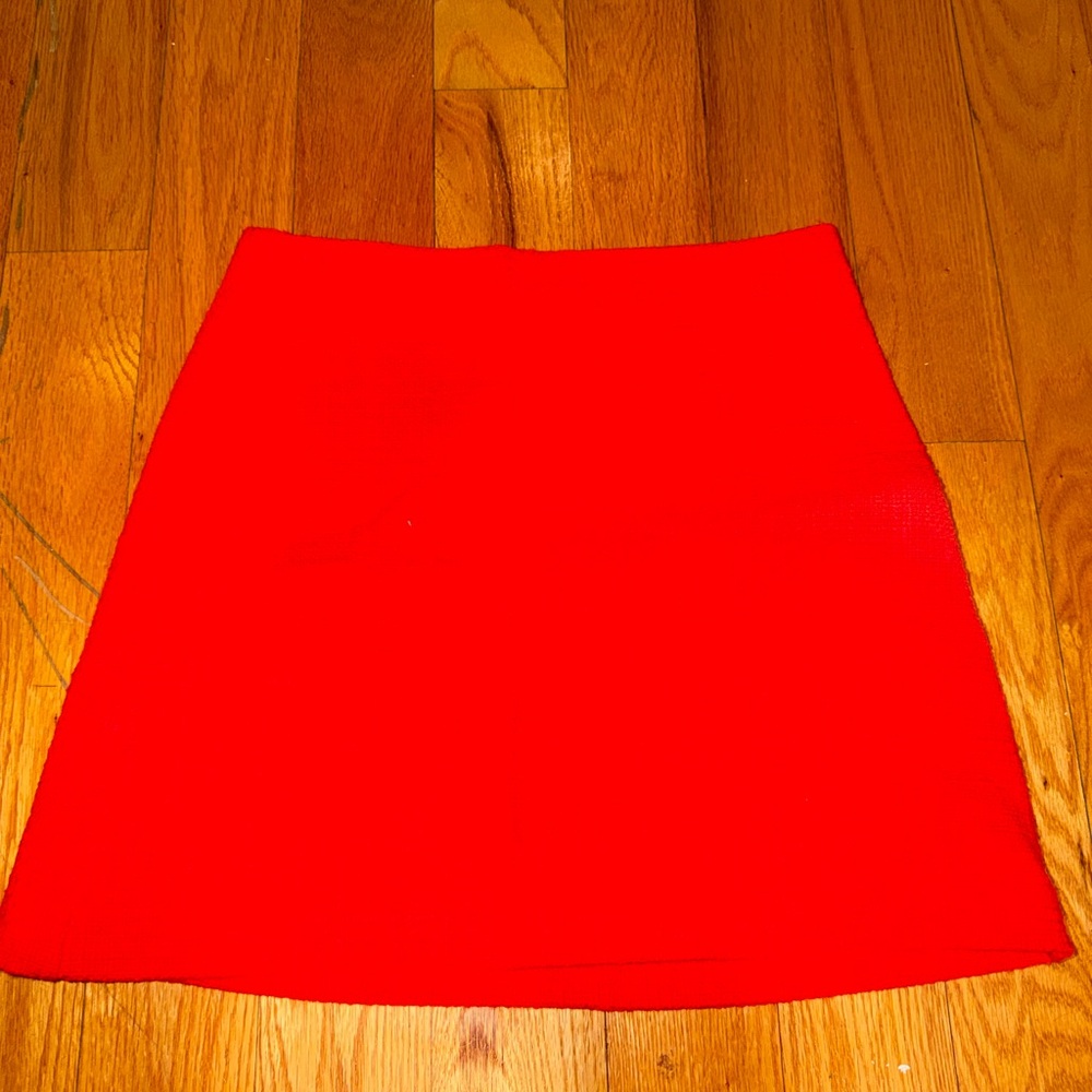 Theory Bright Red Mini Skirt